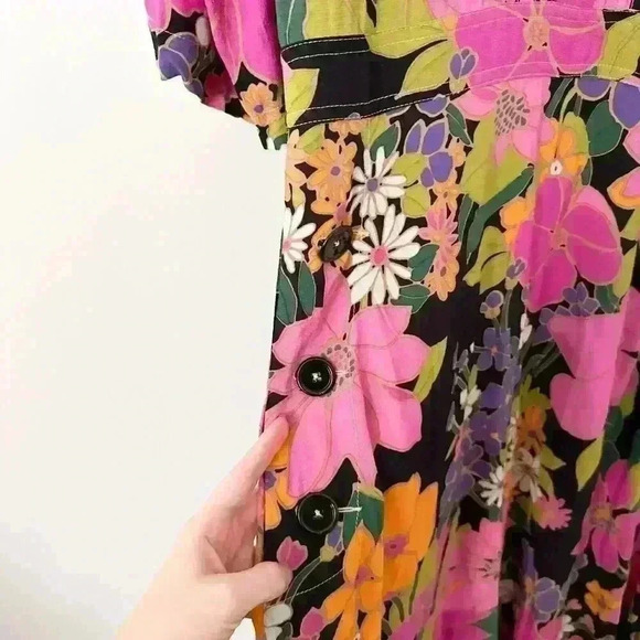 Patou Floral Maxi Dress SZ Large 42 Boho Festival Retro Luxury Designer Hippie - Picture 4 of 11